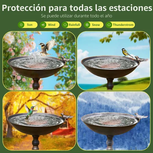Miniatura 4 de Disco de cobre para baño, 99.99% de cobre puro para pájaros, soporte de triple punto, limpiador de agua para todas las estaciones para baños