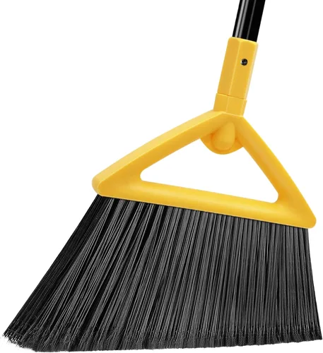 Miniatura 14 de Escoba resistente para exteriores e interiores, paquete de 3 escobas angulares comerciales mejoradas, escoba amarilla perfecta de la casa, cocina, 3