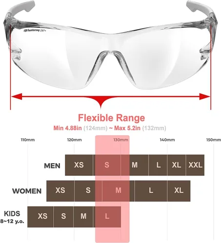 Miniatura 5 de HTS HUNTERSKY ANSI Z87.1 Gafas de seguridad antivaho envolventes transparentes, gafas de laboratorio para pickleball y química con resistencia a