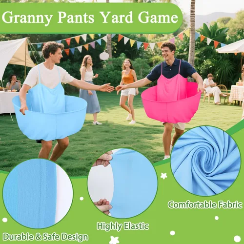 Miniatura 3 de Juego de pantalones de abuela para el patio, juego de pantalones de abuela con correa, juego de lanzamiento de pantalones gigantes, juego de fiesta