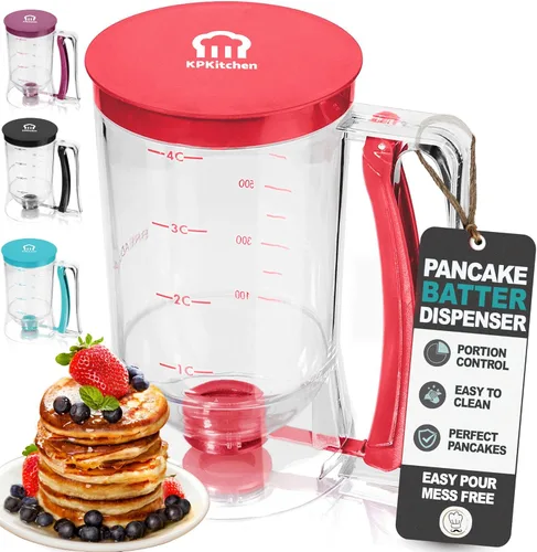 Miniatura 10 de Dispensador de masa para panqueques y pastelitos, herramienta ideal para hornear tortas, pastelitos, waffles, panecillos, crepes o cualquier comida