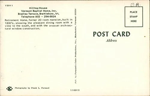 Miniatura 2 de Hilltop House Brattleboro, Vermont VT Original Vintage Postcard