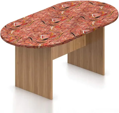Miniatura 15 de XISUNYA Mantel ovalado ajustable, mantel de poliéster elástico de pavo real, mantel ajustable con estampado de flor de primavera japonesa, se adapta
