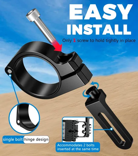 Miniatura 2 de VAZESWIN Soporte de Barra de Luz para UTV, Soporte de Montaje de LED de Aleación de Aluminio Resistente, Abrazadera de Barra Antivuelco UTV