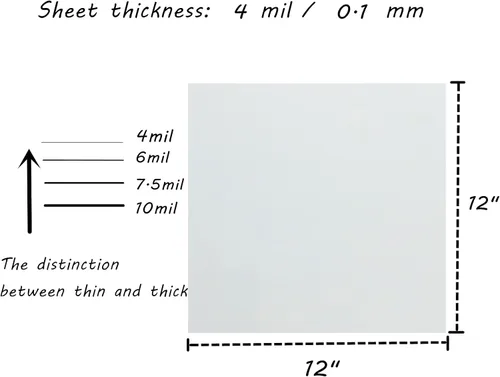 Miniatura 2 de BANLTRE 15 plantillas de material de plantilla en blanco transparente de 4 mil Mylar para papel de corte, hoja transparente de 12 x 12 pulgadas