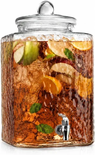 Miniatura 10 de Jarra acrílica (72 onzas), plástico transparente, jarra de agua con tapa, inastillable, jarra transparente sin BPA, ideal para sangría, limonada