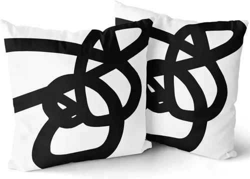 Kawani Juego de 2 fundas de almohada de 18 x 18 pulgadas con diseño abstracto y moderno de graffiti con cremallera, juego de 2 fundas de almohada