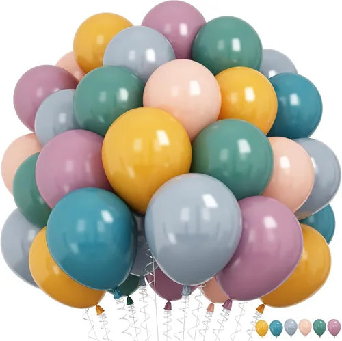 Miniatura 8 de Jobkoo Globos Azules y Blancos, 60 Pzs Globos de Látex Pastel Azul Bebé Plateado de 12 Pulgadas con Globos de Confeti Metálico Globos de Graduación