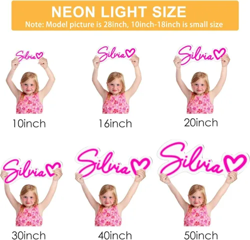 Miniatura 6 de Letrero de neón personalizado, letreros de neón LED regulables para decoración de pared, luz de neón personalizable para cumpleaños familiar, boda