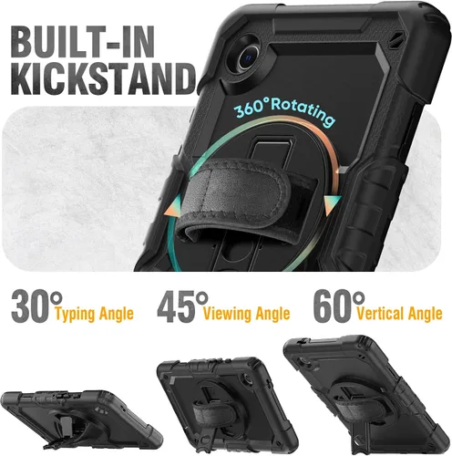 Miniatura 5 de HXCASEAC Funda para Samsung Galaxy Tab A9 de 8,7 pulgadas, protectora con protector de pantalla/correa de mano/soporte para bolígrafo, resistente a