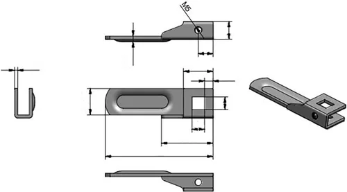 Miniatura 4 de Cerradura de Manija en T de Leva de Acero Adecuada para Cerraduras de Manija en T y L de Toldo de Camión y RV, Techos de Camper - 1 Paquete