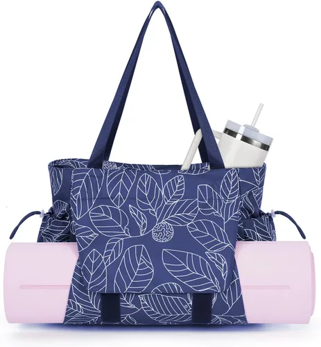 Miniatura 14 de sportsnew Bolsa para esterilla de yoga, bolsas de gimnasio para mujeres y hombres con bolsillo impermeable y gancho y bucle, almacenamiento de Gris
