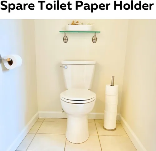 Miniatura 4 de Evelots Soporte para rollo de papel higiénico, pesado, sin peso, para almacenamiento de papel higiénico, almacena hasta 6 megarrollos, acero