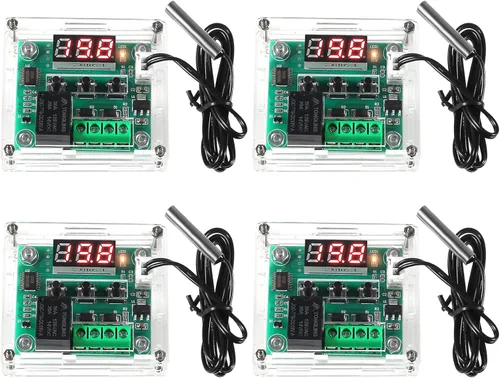 Miniatura 9 de 2 módulos controladores de temperatura W1209, pantalla LED, módulo de termostato digital con funda DC 12 V, interruptor electrónico digital