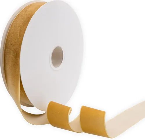 Miniatura 4 de Cinta de terciopelo de nailon de una sola cara, carrete de 1 1/2 pulgadas x 25 yardas (dorado)