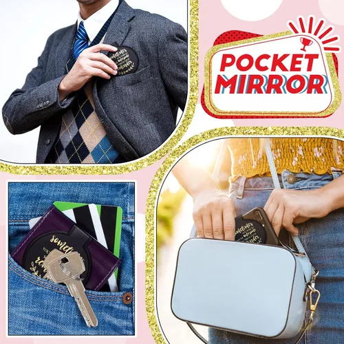 Miniatura 6 de Weysat 48 piezas de espejos pequeños y compactos inspiradores, regalos a granel, eres un regalo impresionante para mujeres, empleadas, compañeras