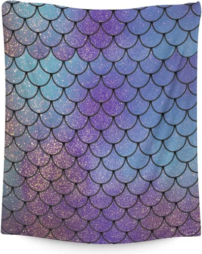 Miniatura 10 de Mercuryelf Manta de sirena suave, mullida y cálida, 30 x 40 pulgadas, manta pequeña para regazo y cuna, regalo para los amantes de las sirenas