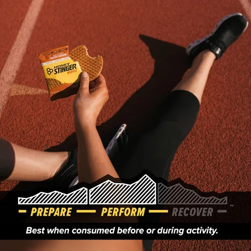 Miniatura 5 de Honey Stinger Waffle orgánico sin gluten con caramelo salado, energía Stroopwafel para ejercicio, resistencia y rendimiento, nutrición deportiva