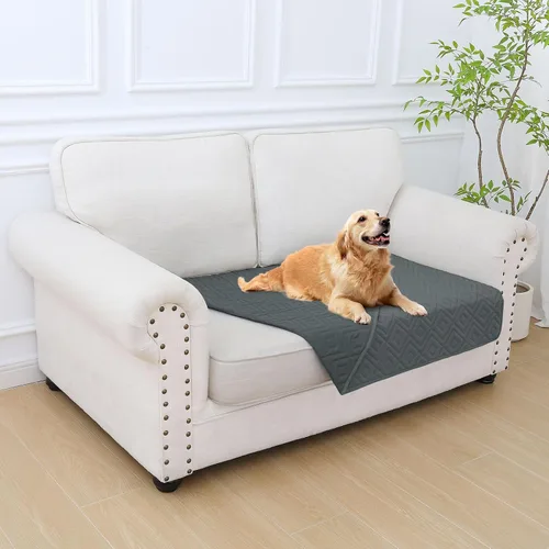 Miniatura 57 de hyha Manta impermeable para perro, manta suave para cama de perro, manta para mascotas, funda de sofá impermeable lavable para perros, fundas Gris