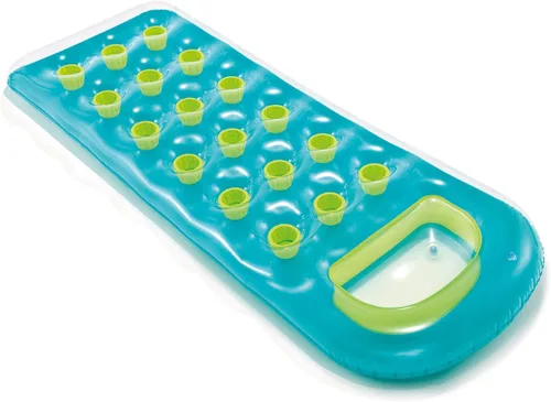 Miniatura 3 de INTEX 59895EP Balsa de piscina inflable Suntanner de 18 bolsillos, reposera de flotador de piscina, alfombrilla de natación, 74 pulgadas x 28