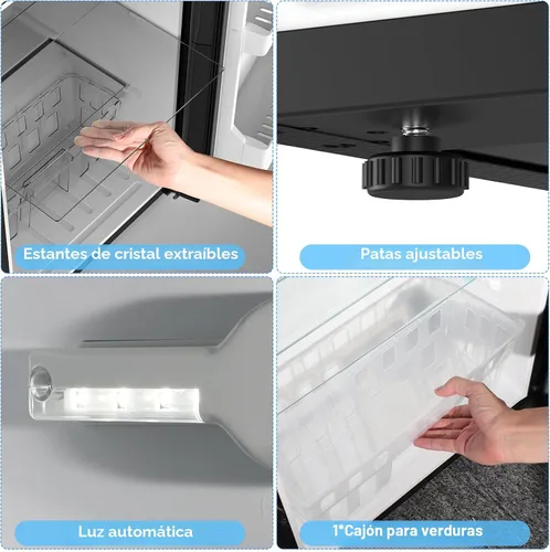 Miniatura 4 de COWSAR - Refrigerador compacto de 4.5 pies cúbicos para dormitorio con congelador, refrigerador de 2 puertas con 2 estantes removibles, termostato