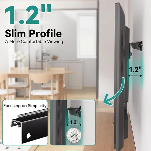 Miniatura 3 de Auoace Soporte de pared para TV de yeso sin taladrar para televisores pequeños de 22 a 55 pulgadas, hasta 100 libras, perfil bajo de 1.1 pulgadas