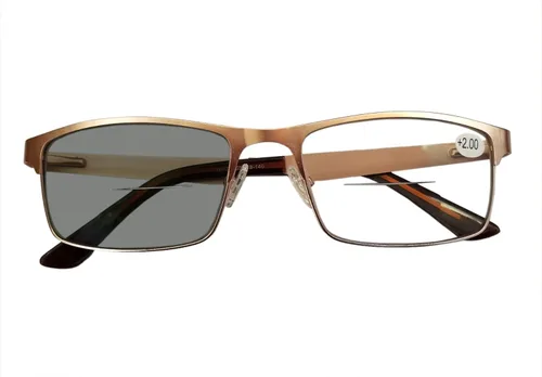 Circleperson Gafas de lectura fotocromáticas fotocromáticas sensibles a la luz para los lectores de sol bisagras de resorte 55-17 protección UV