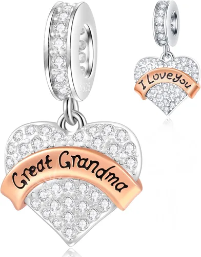GEMDAZZ Abalorio de plata de ley 925 para madre, padre, hija, hijo, hermana, nana, esposa, marido, abuela, amiga, madrina, hija, ahijada, cuentas