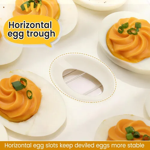 Miniatura 4 de Recipientes para huevos con tapa, bandeja de plástico para huevos con asa para 20 huevos, transparente, portátil, apilable, almacenamiento para 1