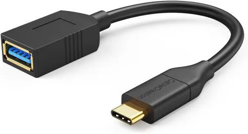 Miniatura 11 de CableCreation Adaptador USB C a USB hembra de 90 grados, cable USB C OTG, tipo C a USB A, conector hembra compatible con MacBook Pro Air, iPad