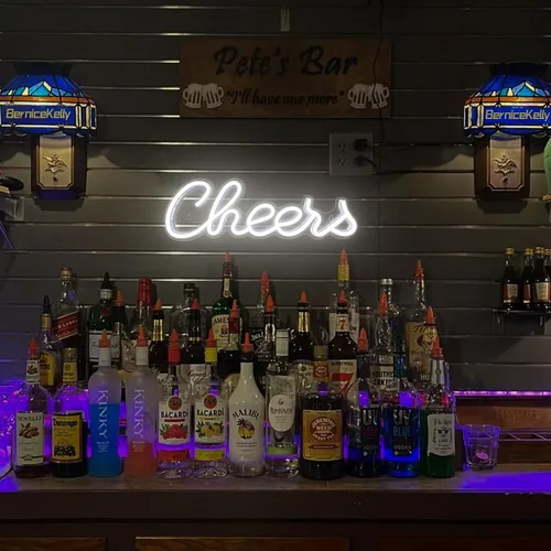 Miniatura 2 de Letrero de neón Cheers para decoración de pared, letrero de luz de neón LED para bar, letrero de neón USB alimentado para decoración de pared