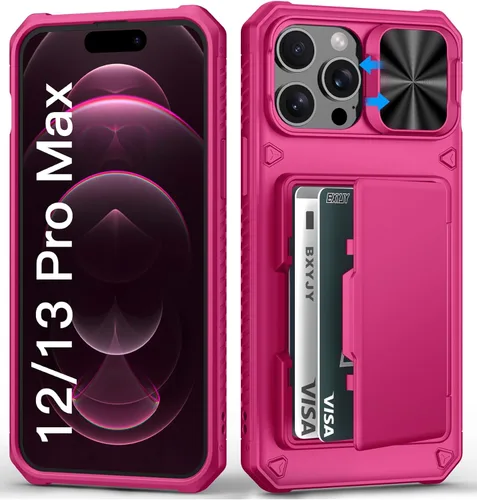Miniatura 70 de BXYJY Funda tipo cartera para iPhone 15 Pro con tarjetero (4-5 tarjetas) y cubierta deslizante para cámara y soporte, protección contra caídas