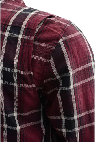 Miniatura 8 de Milwaukee Leather MPM1640 Camisa de franela a cuadros para hombre con armadura aprobada por la CE - Reforzada con fibra de aramida