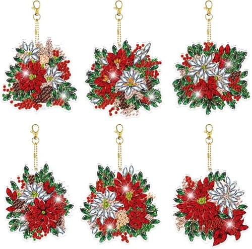 Miniatura 11 de YUE ZHE 9 llaveros de pintura de diamantes de animales, kits de arte de diamantes de animales para adultos, pintura 5D de doble cara para adultos
