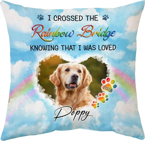 Miniatura 16 de Hyturtle Almohada personalizada conmemorativa de condolencia con inserción - 12"x12" impresa por ambas caras con nombre personalizado y foto