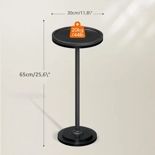 Miniatura 3 de HOOBRO Mesa auxiliar redonda pequeña, mesa de bebidas, mesa de café Martini con acento de pedestal para espacios pequeños en sala de estar, Negro