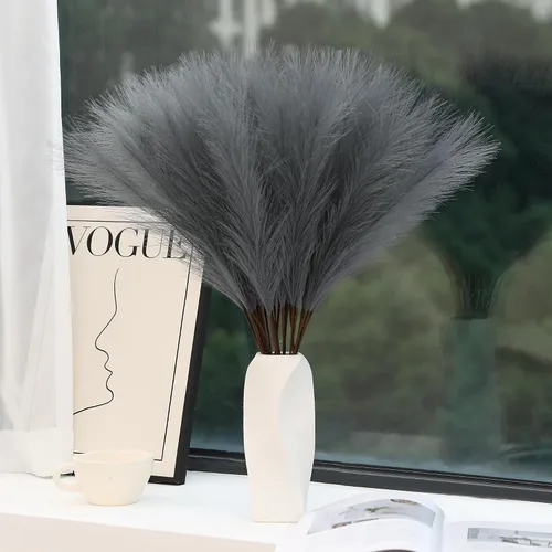 Miniatura 21 de Wertuirk 30 piezas de hierba artificial de pampas – Hierba de pampas rosa de 24 pulgadas para decoración del hogar, hierba de pampas artificial