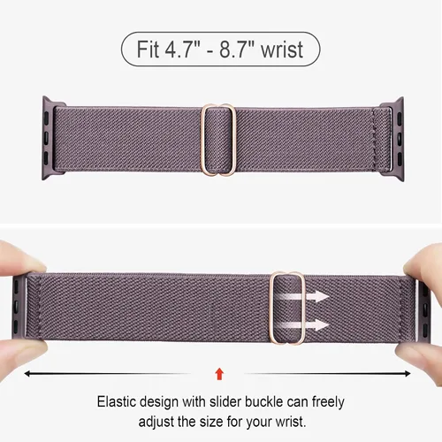 Miniatura 3 de Paquete de 4 correas elásticas Solo Loop compatibles con Apple Watch de 1.496 pulgadas, 1.575 pulgadas, 1.614 pulgadas, 1.654 pulgadas, 1.732