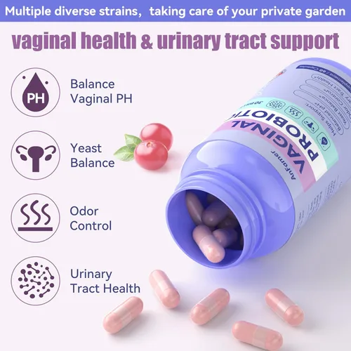 Miniatura 8 de Probióticos Vaginales para Mujeres, Promueve el Equilibrio del pH, Olor Vaginal Saludable y Flora, Salud del Tracto Urinario con Prebióticos