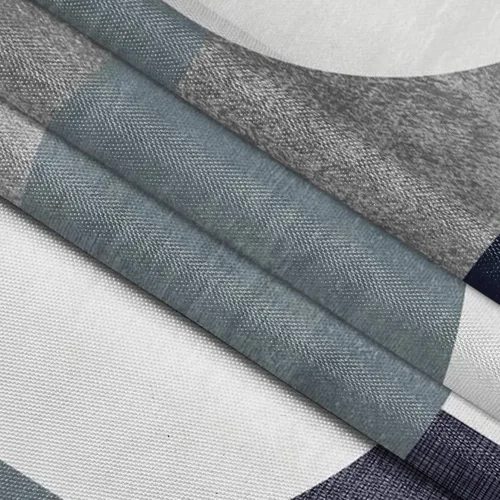 Miniatura 6 de Cortina de ducha azul marino con círculos geométricos abstractos y modernos, estilo contemporáneo, cortinas de ducha de tela impermeable gris