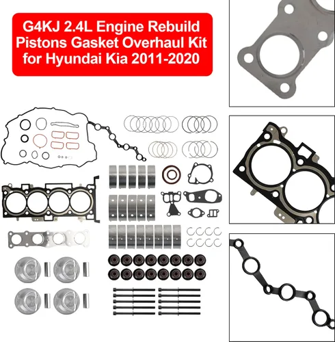 Miniatura 5 de Kit de juntas de culata Kit de reconstrucción de pistones de motor 234102G500 para Kia 4 puertas Sorento 2014-20, Optima 2.4L 2011-18, para Hyundai