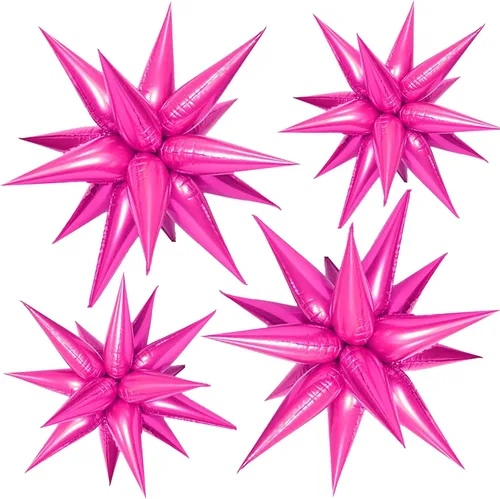Miniatura 12 de FUNTOOB Globos de estrella negra, globo metálico de papel de aluminio, globos de cono negro, globo con forma de estrella en explosión