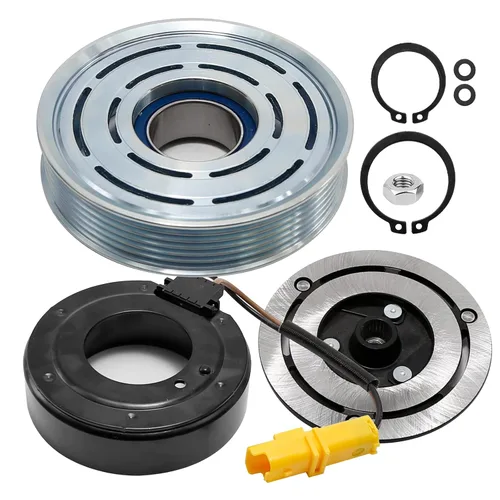 Miniatura 2 de Kit de reparación del embrague del compresor de CA Reemplazo de la bobina de la polea para MINI Cooper 2008-2013 4 Cyl 1.6L SD6V12 4.68" Polea