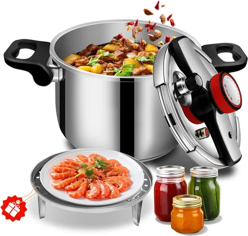 Miniatura 10 de Olla a presión de acero inoxidable de 12.68 cuartos de galón, olla a presión jumbo de gran capacidad, grado comercial, resistente, lista