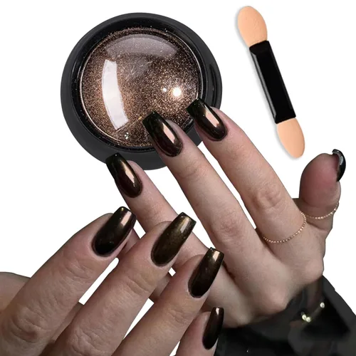 Miniatura 20 de Polvos holográficos de espejo para uñas, efecto cromado plateado, lentejuelas metálicas puras, pigmento cromado para uñas de gel UV, para decoración