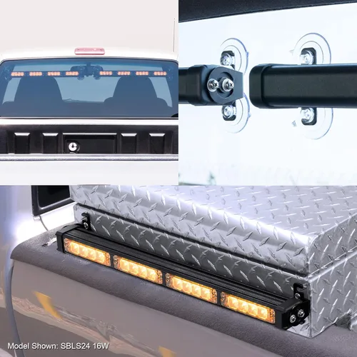 Miniatura 2 de LAMPHUS SolarBlast SBLS44, barra de luces LED de advertencia de emergencia para cubierta, 16 vatios - Blanco