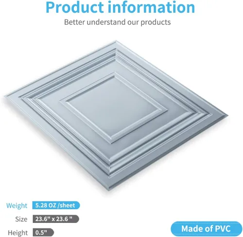 Miniatura 20 de Art3d Panel de Pared de Diamante 3D de PVC Dentado a Juego-Negro Mate, para Decoración Interior Residencial y Comercial Diamante mate negro