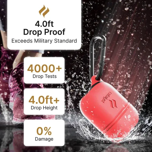 Miniatura 3 de Catalyst Funda impermeable para AirPods de 2ª generación y AirPods de 1ª generación, carga inalámbrica y USB-C, funda de alta protección contra