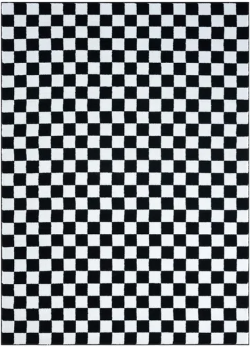 Miniatura 3 de LUXE WEAVERS Alfombra geométrica a cuadros en blanco y negro 5x7