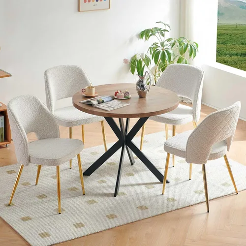 Miniatura 10 de Homedot Juego de 2 sillas de comedor, sillas de cocina modernas para el hogar, silla tapizada para sala de estar, silla lateral única con respaldo